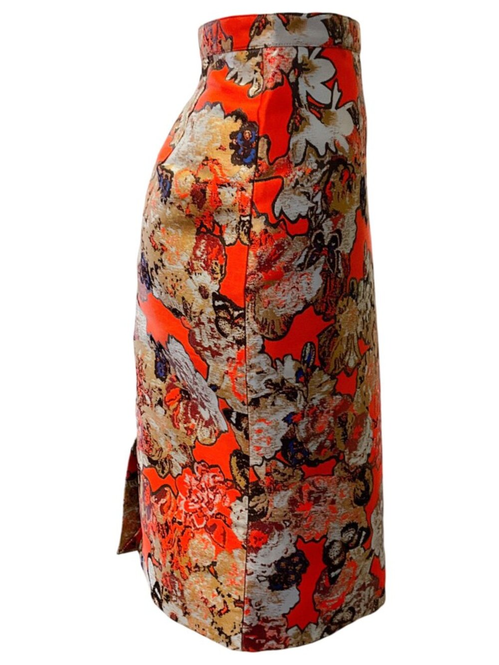 Givenchy Orange Multi Jacquard Pencil Skirt - Picture 2 of 4